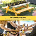 thumbnail image 6 of Black Yellow Christmas Balls Table Cloths for 8 Foot Rectangle Tables, Xmas Snowflake Patio Waterproof Elastic Fitted Tablecloths, Washable Rectangular Table Cover for Camping, 6 of 8