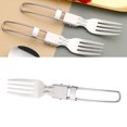 thumbnail image 1 of 3 in 1 Folding Stainless Steel Flatware Set, Portable Utensils for Camping Picnic Travel, Lightweight and Rust Resistant, 1 of 7