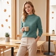 thumbnail image 6 of Warm Sweaters for Women Long Sleeve Crew Neck Classic Soft Pullover Sweater Loose Casual Fall Winter, 6 of 8