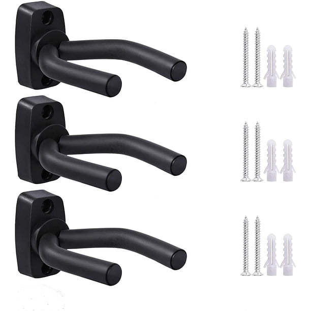 Soporte de pared con gancho para guitarra Soporte universal para guitarra Soporte de pared con tornillos, utilizado para guitarra acústica, guitarra clásica, guitarra eléctrica, bajo, ukelele Ormromra WL-00173