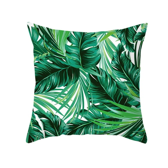 Clearance Hot Sales! Green Botanical Jungle Collect Design Pillowcase Sofa Cushion Tropical Rainforests Leaf Decorative Throw Pillow Case Cushion Cover Home Sofa Decor Fleece Printed Pillows