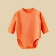 thumbnail image 2 of Lenpel Baby Boy Girl Fleece Bodysuits Unisex Newborn Infant Long Sleeve Crew Neck Basic Thermal Rompers One Piece Outfits(Orange,12-24 Months), 2 of 3