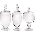 thumbnail image 7 of Palais Glassware Clear Glass Apothecary Jars - Set of 3 - Wedding Candy Buffet Containers, 7 of 7