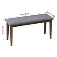thumbnail image 5 of 3 Piece Dining Table Set for 4, Modern Wooden Rectanguar Kitchen Table with 2 Fabric Upholstered Benches, Walnut+Grey, 5 of 7