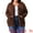 Dark Brown, variant on Women's Plus Size Button Down Crew Neck Cardigan Sweater 1X Beige