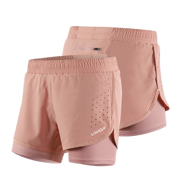 Shorts Deportivos Lixada Shorts para correr 2 en 1 para mujer Secado rápido Ejercicio de entrenamien Lixada Shorts Deportivos