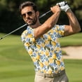 thumbnail image 4 of Uorisanigo Lemon Matching Couple Outfits Men Zipper Shirt Short Sleeve Dry Fit Performance Casual Print Collared Tops and Golf Clothes for Women with Built in Shorts and Pockets, 4 of 8