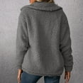 thumbnail image 5 of Zedker Women's Casual Fuzzy Faux Shearling Coat Warm Fleece Jackets Outwear,Plus Size Dark GrayM, 5 of 7