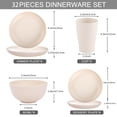 thumbnail image 6 of 32PCS Wheat Straw Dinnerware Sets,,Kitchen Plates and Bowls Set Unbreakable Modern Plate/Dessert Plate/Cereal Bowl/Cup,Service for 8,Beige, 6 of 7