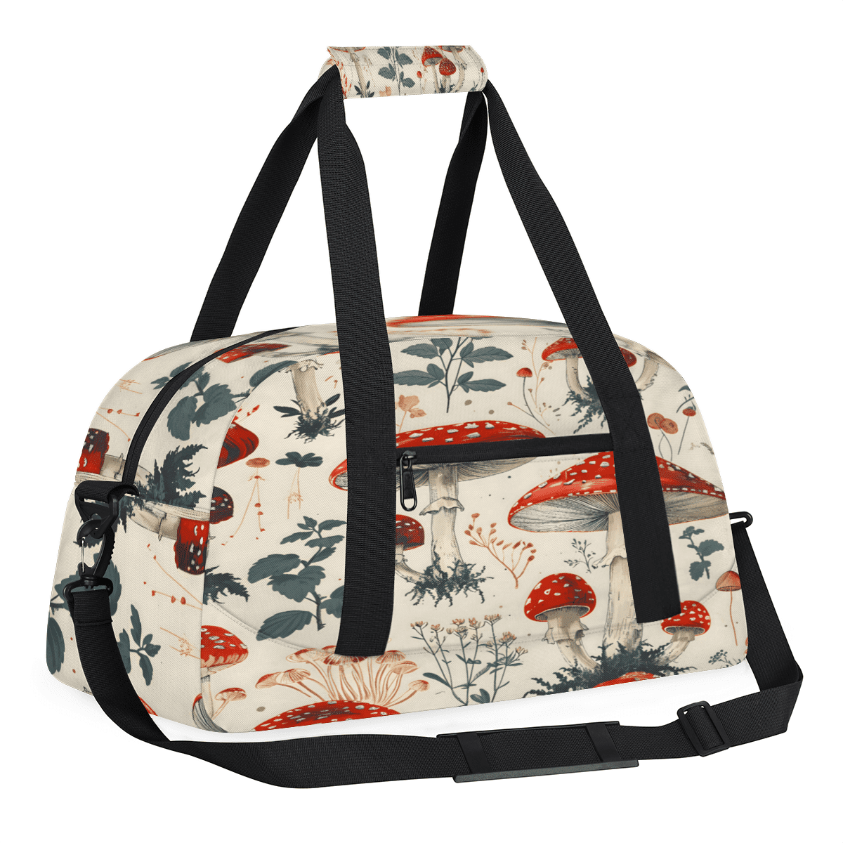 Herdesigns Sports Duffle Bags Travel Duffle Bag Gym Bag Red Mushroom Weekender Travel Bag Waterproof Overnight Bag Carry On Travel Tote Bag Dance Bags