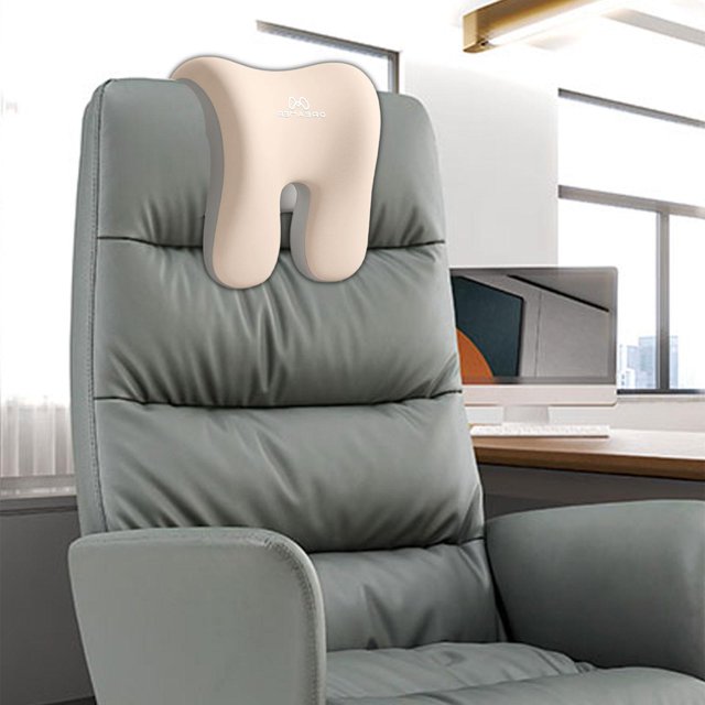 BELOVING Office Chair Neck Support Removable Multifunctional Lightweight Beige Gray