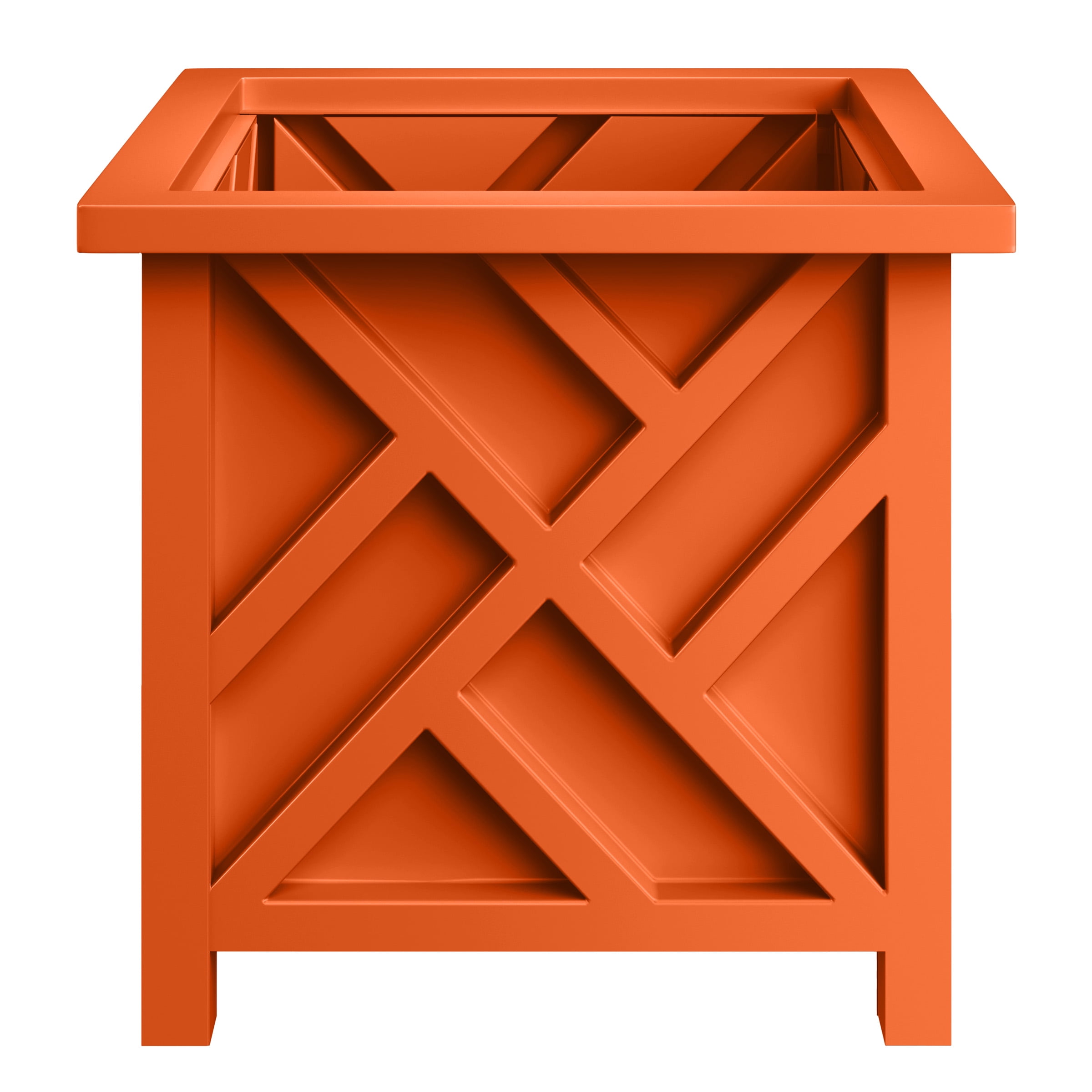 Pure Garden Outdoor Lattice Planter Box - 15.5-Inch Plant Pot, Terracotta