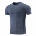 thumbnail image 3 of M-4X Plus Size T Shirts for Men Short Sleeve Crewneck Big & Tall Tees Tops Mens Casual Solid Color Stretchy Slim Pullover Gym Running Tshirts Shirt, 3 of 4