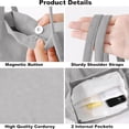 thumbnail image 5 of Corduroy Tote Bag Cute Tote Bags for Women Shoulder Bag with Inner Pocket for Work Beach Travel and Shopping Grocery, Gray, 5 of 5