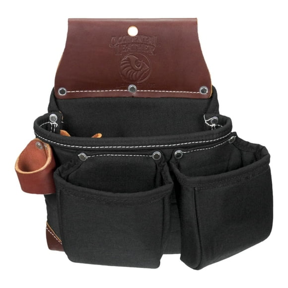 Bolsa para herramientas Occidental Leather OxyLights, 3 bolsas, negra, mano izquierda