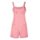 thumbnail image 5 of ICHUANYI Clearance Women's Summer Comfortable Casual Suspender Shorts Solid Color Pocket Jumpsuit Shorts(Pink, L) ICHUANYI WER2023080702920, 5 of 5