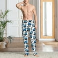thumbnail image 2 of Logiee Blue Excavator Print Pajama Pants for Men,Men’s Pajama Bottoms,Mens PJ Pants with Pockets & Button Fly-Medium, 2 of 6