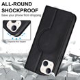 thumbnail image 3 of Funda antirrobo con cierre magnético para iPhone 13 Mini, compatible con carga magnética, piel sintética y TPU, diseño tipo cartera, ranuras para tarjetas, 3 of 5