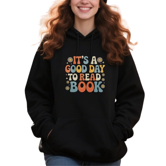 Motivational Reading Hoodie for Men Women, Pullover Hooded Sweatshirt, Cozy Cotton Poly Blend, Casual Reading Quotes Graphic Style, Comfortable Unisex Everyday