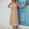 thumbnail image 5 of Summer Fashion Dresses for Women 2024 Plus Size Solid Color Elegant Suspender Dress, 5 of 8