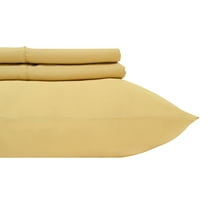 Luxury Attached Waterbed Sheets 100% Cotton 300 Thread Count Solid- King - Gold