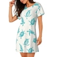 thumbnail image 2 of Hirioo Turtle for Women's Nightdress Comfortable Short Sleeve Nightwear Casual Sleep Dress, 2 of 8