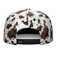thumbnail image 4 of Black and White Cow Print Flat Brim Snapback Hat - Adjustable Farmhouse Vintage Baseball Cap for Men & Women - Country Style Animal Design Urban Streetwear, 4 of 6