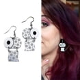 thumbnail image 2 of ¡Novedad de 2020! Pendientes divertidos con diseño de rollo de papel acrílico, pendientes de gota creativos de papel tisú, joyería de moda para mujer, 2 of 3