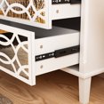 thumbnail image 5 of KULAGAGA Mirrored Accent Table with 3 Drawers for Bedroom Living Room White, 5 of 8