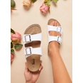 thumbnail image 2 of Minimalist Double Buckle Strap Flat Sandals, 2 of 4