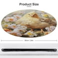 thumbnail image 2 of Rooster Vintage Barn Colorful Flowers Round Small Area Rug, Print Non Slip Washable Floor Mat, Soft Throw Rug for Living Room, Powder Room Entryway, Bathroom, Bedside, 2 of 7