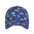 thumbnail image 2 of Kdxio Unisex Plants And Flamingos Pattern Baseball Cap Unisex Washed Classic Adjustable Hat, 2 of 8