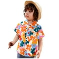 thumbnail image 3 of Akiihool Hawaiian Shirts for Boys Boy's Button Down Hawaiian Shirt Short Sleeve, Kids Summer Beach Hawaiian Shirts for Boys(Orange,3-4 Years), 3 of 7