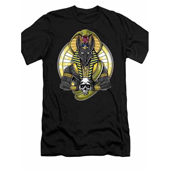 Men's Anubis Egyptian God Graphic T Shirt Soft Cotton Short Sleeve Crew Neck Tee with Vibrant Digital Print