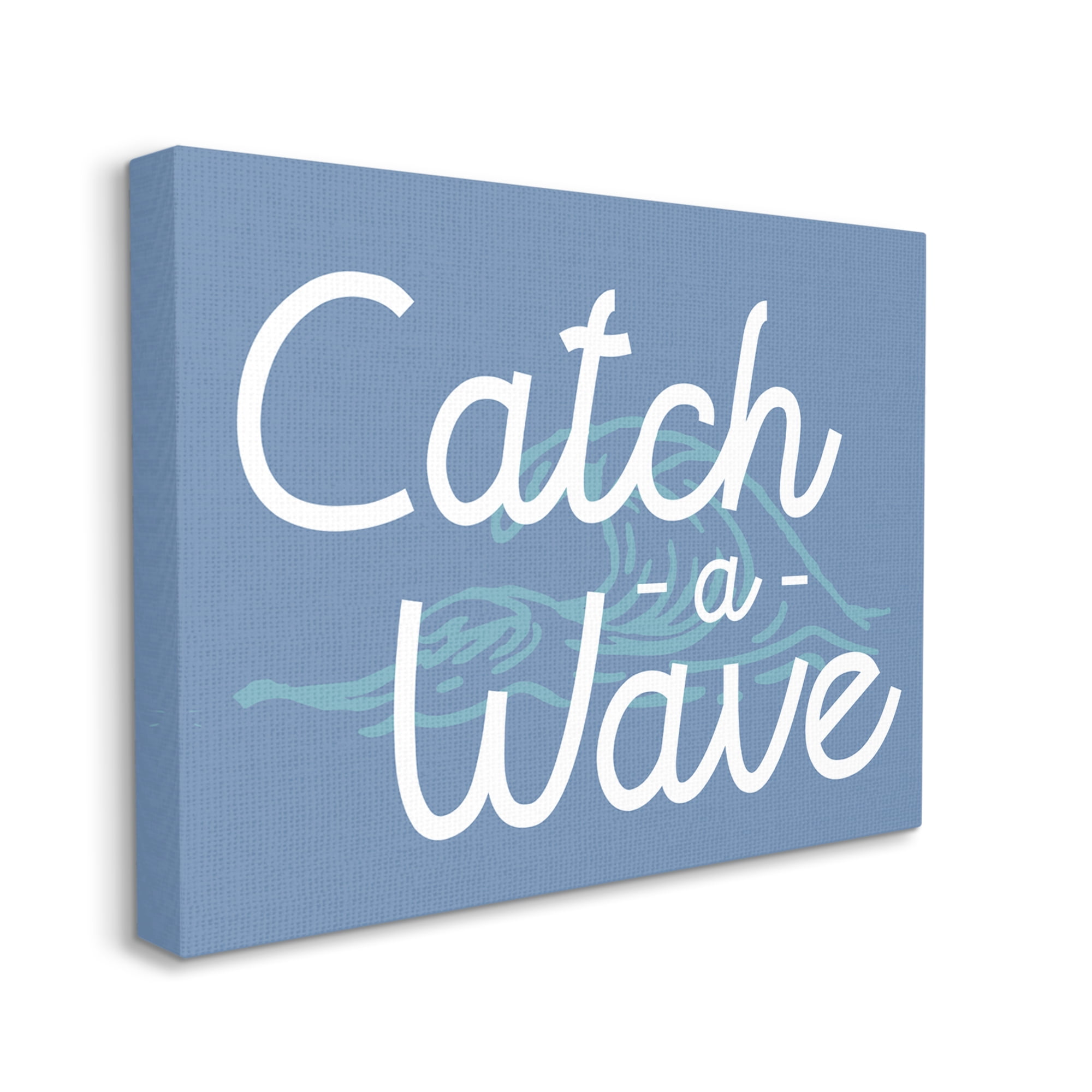 Stupell Industries Catch a Wave on Blue Landscape Painting Gallery Wrapped Canvas Art Print Wall Art, 40 x 30