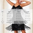 thumbnail image 3 of NTACZA Sparkly Sequin Summer Dress Spaghetti Straps Fringe Mini V-Neck Cocktail Dress Solid Ball Gown Nights Out Black L, 3 of 8