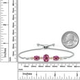 thumbnail image 5 of Gem Stone King 925 Silver & 10K Yellow Gold Pink Mystic Topaz & Lab Grown Diamond Bracelet for Women | 5.91 Cttw | Gemstone November Birthstone | Oval 10X8MM and 8X6MM | Fully Adjustable 9 inch, 5 of 5