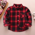 thumbnail image 2 of Teen Girls Plaid Flannel Shirt Kids Oversized Long Sleeve Button Down Tops Fall Blouse Thermal Shacket Spring Collared Jacket, 2 of 9