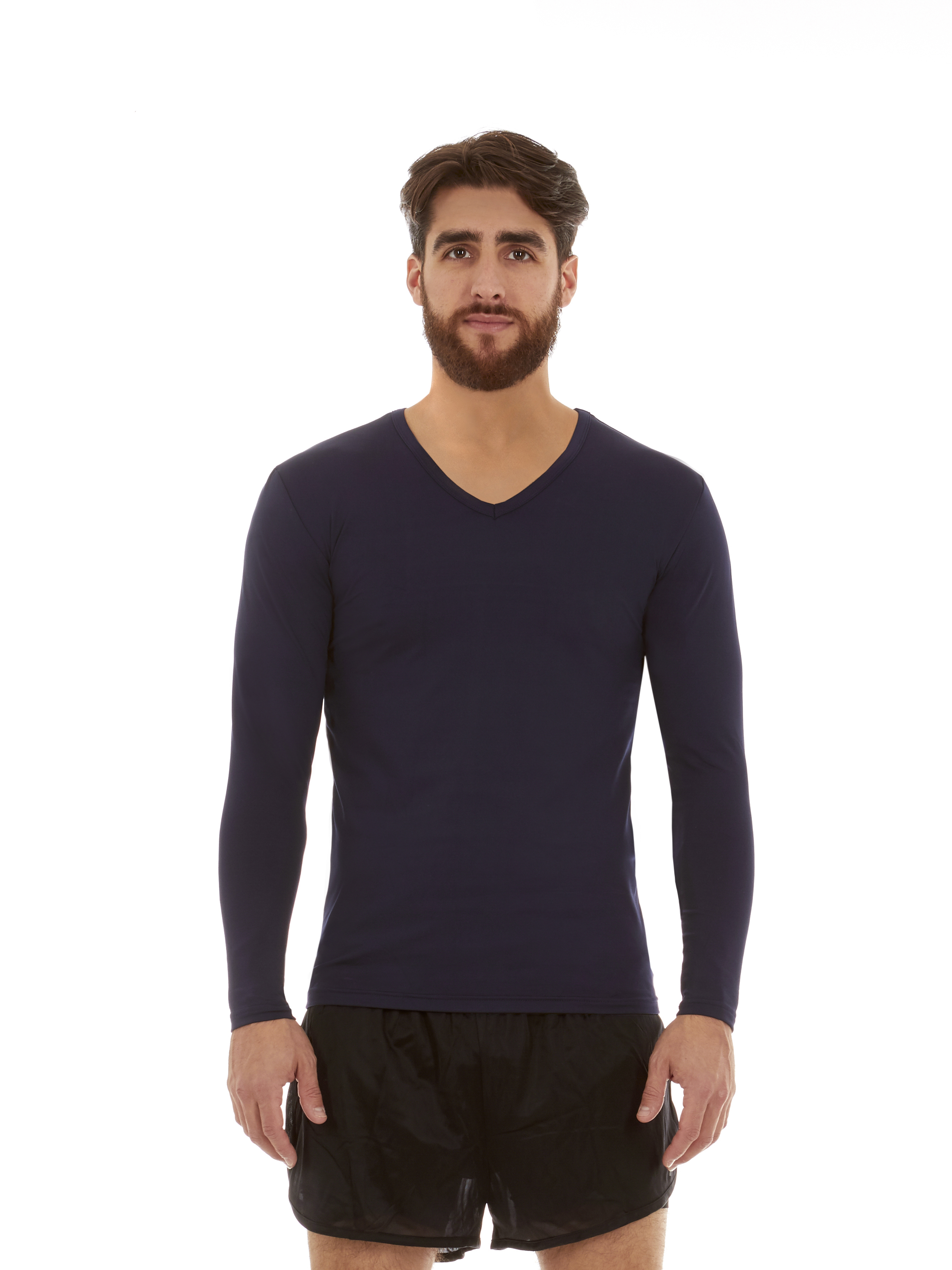 men's v neck thermal top