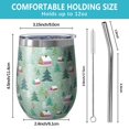 thumbnail image 5 of 12oz Stemless Wine Tumblers Light Green Christmas Village Pattern Vacuum Insulated Stainless Steel Travel Tumbler Cups Mug with Lid and Straw for Champaign,Cocktail,Beer with Cleaning Brush, 5 of 5
