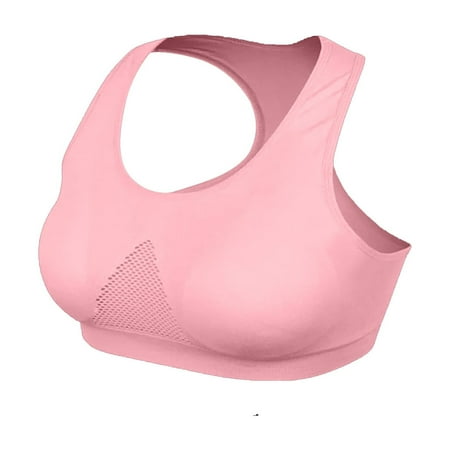 Mrat Sports Bras for Women Racerback Tank Tops with Padded Seamless High Support for Yoga Gym Workout Bra S-1 Pink-A XL