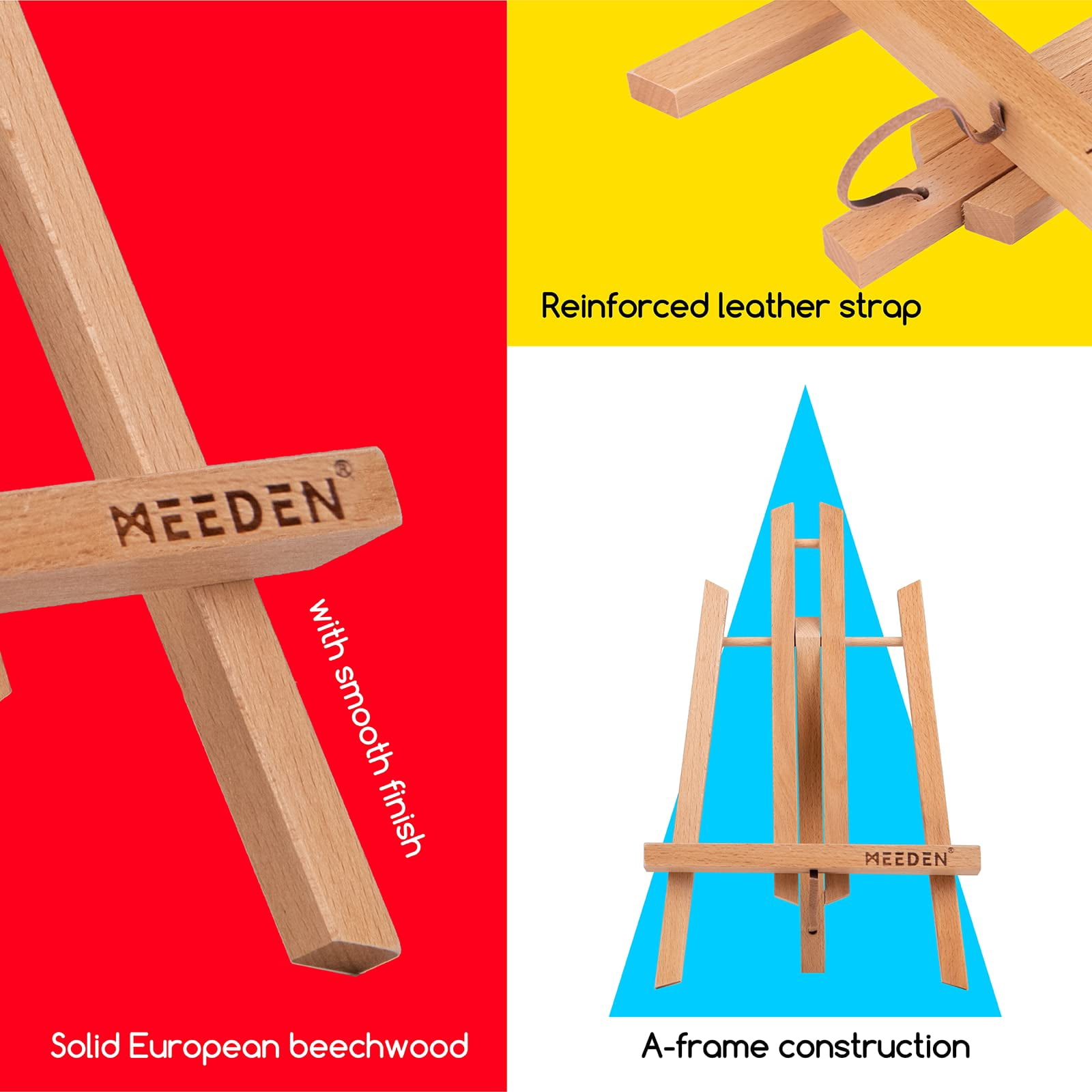 MEEDEN 12" Table Top Easel for painting, Beech Wood Tabletop Easel for Display and Painting, A-Frame Table Easel for Artist and Adults, 12 Pack