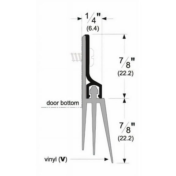 Pemko 57AV36 36 in. Door Bottom Sweep Aluminum with Black Eco, Mill