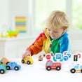 thumbnail image 3 of Christmas Clearance 2024! QTOCIO Toddler Toys, Wooden Vehicles And Traffic Signs With 6 Cars And 9 Signs, 3 of 3