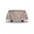 thumbnail image 4 of Ice Cream Ottoman Cover, Various Flavors, 2 Piece Slipcover Set with Ruffle Skirt for Square Round Cube Footstool Decorative Home Accent, Standard Size, Multicolor, by Ambesonne, 4 of 5