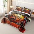 thumbnail image 3 of Castle Fairy Sport Basketball Twin Quilt Set,Abstract Graffiti Splash Twin Coverlet Set,Orange Black, 3 of 7