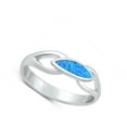 thumbnail image 4 of CHOOSE YOUR COLOR Blue Simulated Opal Promise Ring .925 Sterling Silver Band CZ Female Size 5, 4 of 4