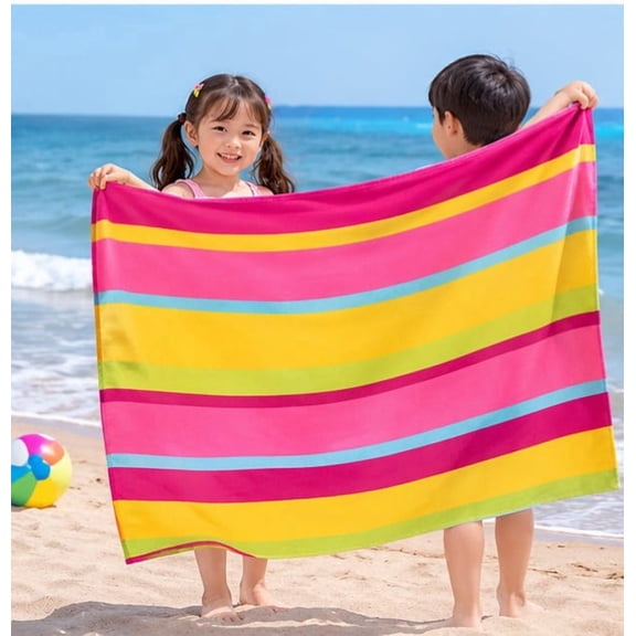 Dailihome Velvet Printed Beach Towel, 30 x 60 in Quick Drying Soft Absorbent Cotton Bath Towel for Adults, Plush Swimming and Pool Towel for Spa and Gym, 1pc