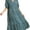 Greenish Blue Dress, variant on Womens Ruffle Tiered Midi Dresses Collared V Neck Puff Sleeve Loose Flowy Long Dress Cozy Cotton Linen Dress