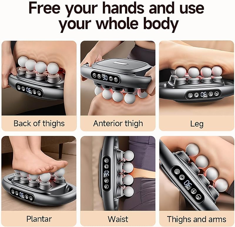 Purivil Pro Massager - 16 Head Massage Gun Deep Tissue, 30 Intensity Levels, 3 Smart Modes Quiet Percussion Massagers for Legs, Waist, Buttocks Muscles (White)